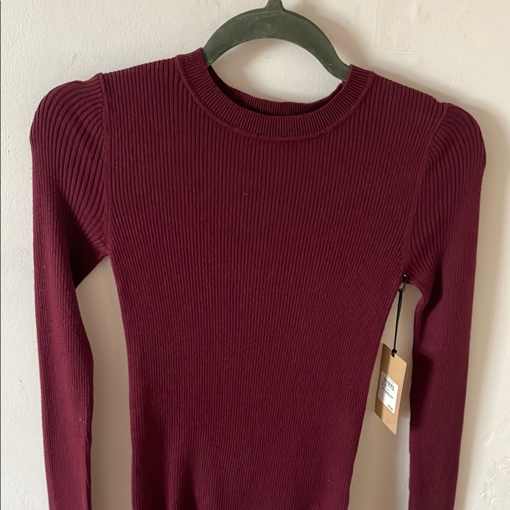 Halogen Burgundy Ribbed Top - Picture 2 of 5